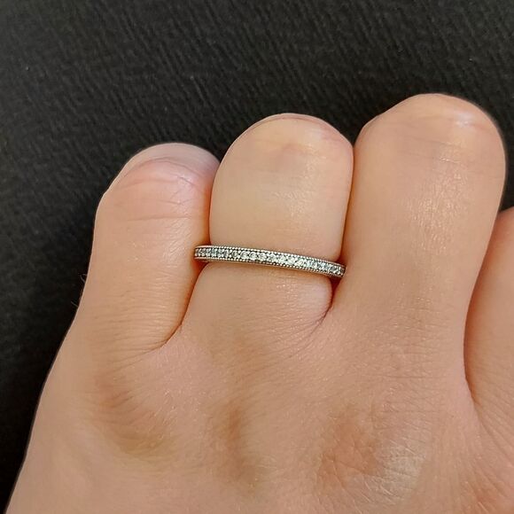 925 Sterling Silver Oxidized Hearts Ring - Picture 2 of 8